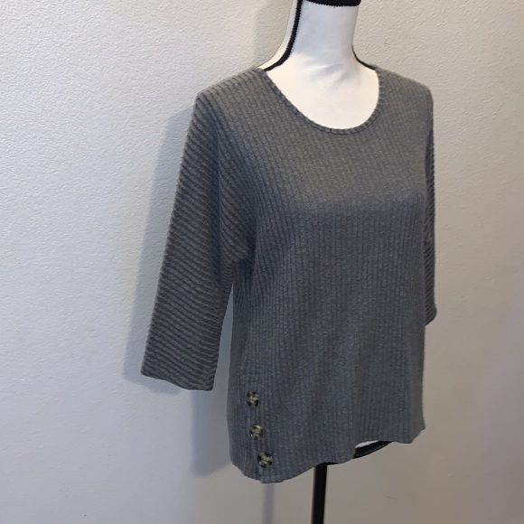 PerSeption Concept grey side button detail sweater - Picture 2 of 7